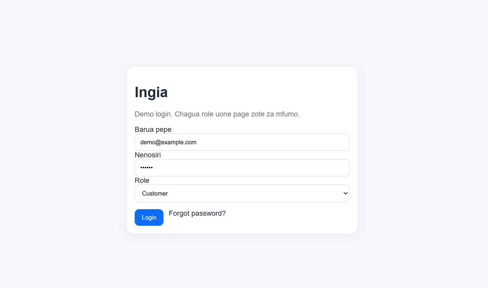 Kigoma Delivery Platform)